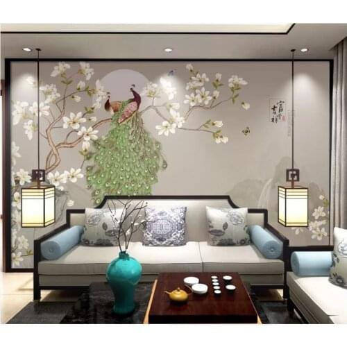WDBH Custom photo 3d wallpaper Chinese style hand-painted flower and bird home decor living room wallpaper for walls 3 d