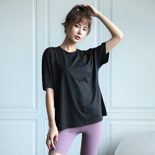 1pc Women Summer Quick Dry Sport T-shirt Basic Solid Yoga Tops Jogger Sportwear Short Sleeve Tee-Shirts Female Fashion Clothes