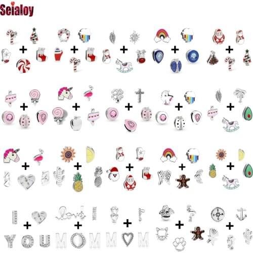 Seialoy 5Pcs Silver Color Beaded New Charm Fit 10mm Bracelet For Women Fashion Jewelle Combination Accessories Beaded