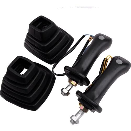 1 Pair Black Car Excavator Joystick Handle & Cover Fit for Xugong Yuchai Lovol Longgong Rev o 55/60/65/75-8/80