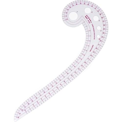 1 PCS New Affordable 11.8" Long Comma Shaped Plastic Transparent French Curve Ruler Spline