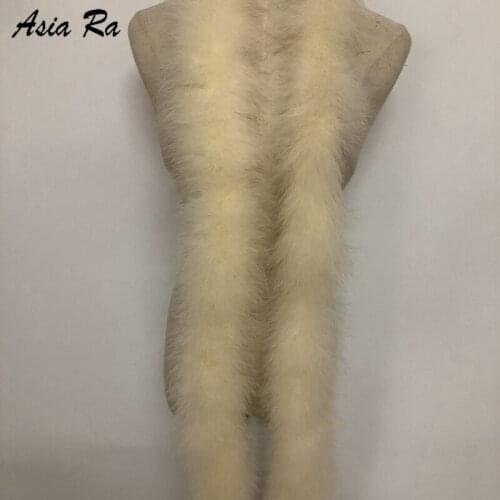 14 meters beige Dyed marabou feather boas 45-50gram/pc