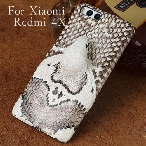 Wangcangli brand phone case real snake head back cover phone shell For Xiaomi Redmi 4X Plus full manual custom processing