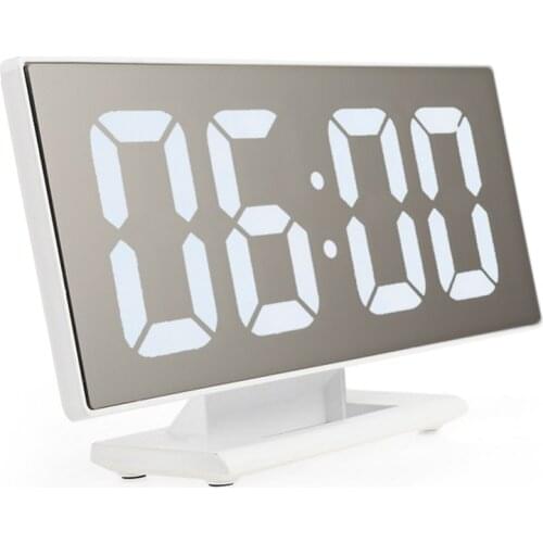 Digital Alarm Clock LED Mirror Electronic Clocks Multifunction Large LCD Display Digital Table Clock with Temperature Calendar