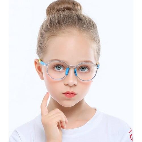 Anti Blue Light Kids Glasses Round Children Boy Girls Computer Optical Frame Blocking Eyeglasses Filter Soft Frame
