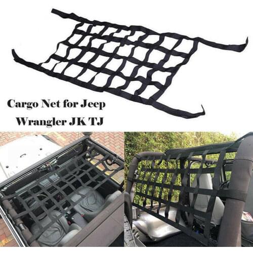 For Jeep Wrangler JK TJ 1x Cargo Net Back Window Extra Storage Roof Net Hammock