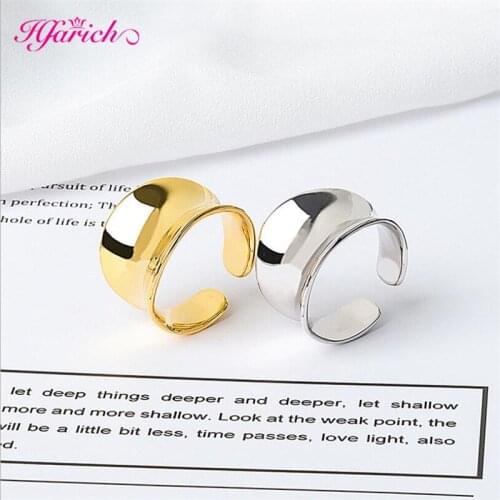 Personalize Luster Smooth Gold Metal Rings For Women Geometric Jewelry Beautiful Finger Open Rings For Party Birthday Gift