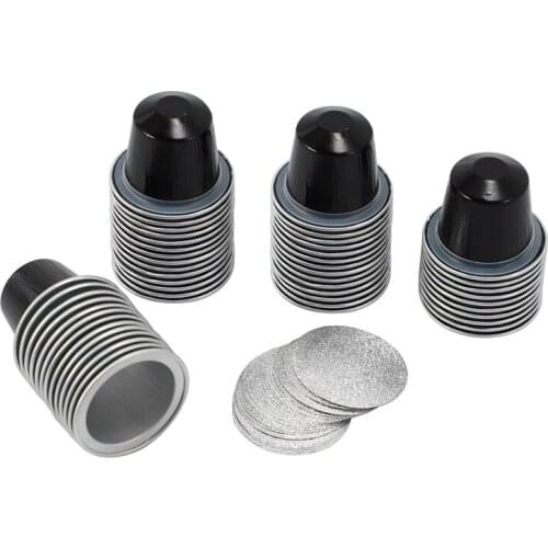 50Sets Refillable Coffee Capsules Cup Disposable Coffee Capsules Packaging Cafe Supplies for Nespresso Black