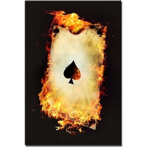 Canvas Painting Wall Art Home Decor Gambling Poker Ace of spades Pictures HD Prints Club Casino bar restaurant Decoration Poster