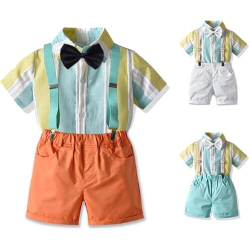 2021 New Arrival Sunmmer Clothes Childrens Sets Boys Casual Clothes Vacation Outfits Shorts and Top Set Ropa Bebe Verano