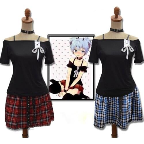 Assassination Classroom Cosplay Costume Wigs Japanese Anime Ansatsu Kyoshitsu Shiota Nagisa Uniforms Full Set with Accessory