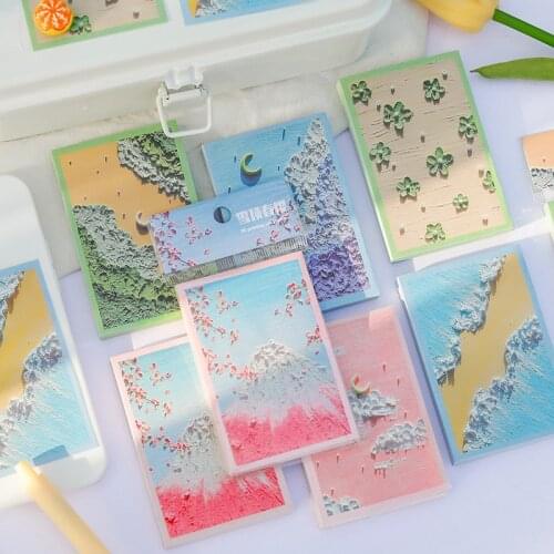 MINKYS 80 Sheets Oil Painting Series N times Sticky Memo Note Paper Memo Pads Daily To Do List Paperlaria School Stationery