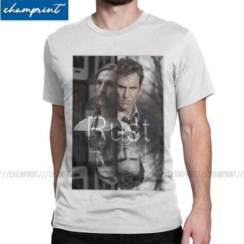 Mens T-Shirt Rust Cohle 1995-2014 From True Detective Humor Tees Mcconaughey TV Series T Shirt O Neck Clothing Birthday Present