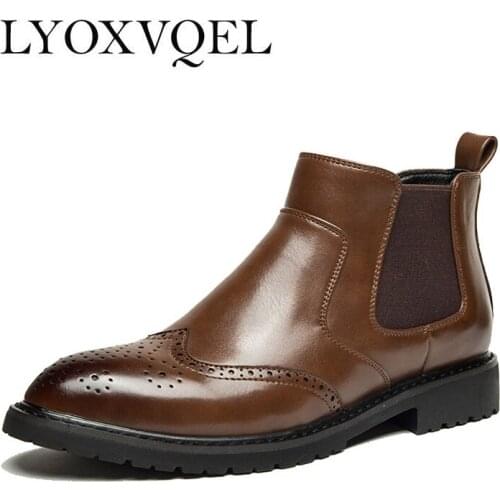 Men Chelsea Boots Ankle Boots Fashion Mens Male Brand Leather Quality Slip Ons Motorcycle Man Warm Free shipping M524