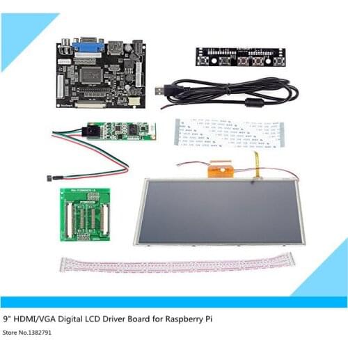 New 9''inch LCD display screen AT090TN12 HDMI/VGA Digital LCD Driver Board with Touch Screen for Raspberry Pi Free shipping