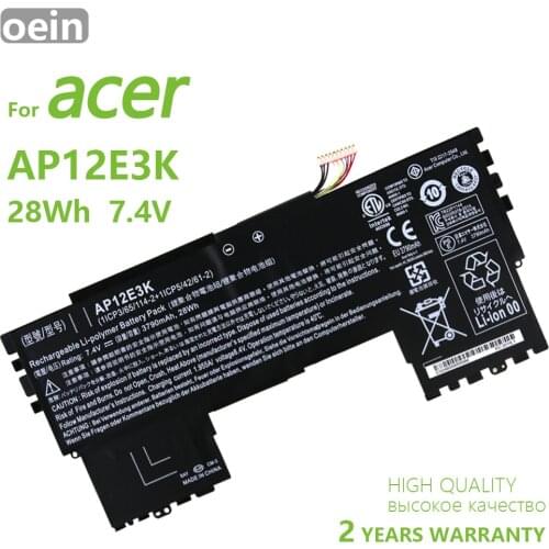 Oein Genuine AP12E3K Laptop Battery For Acer aspire Aspire S S7-191 Ultrabook 11 1/CP5/42/61-2 3970mAh series