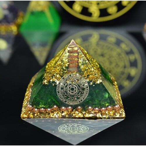 Orgonite Positive Energy Pyramid Healing Awakening Natural Crystal Yoga Meditation Practice Spiritual Decoration Decor Raft