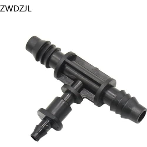 Garden irrigation tee 1/4" to 3/8" reducing tee barb 8/11 to the 4/7 hose Removable connector irrigation system splitter 5pcs
