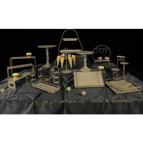 Dessert Table Decoration Champagne Gold Wedding Party Layout Decoration Home Afternoon Tea Snack Cake Plate