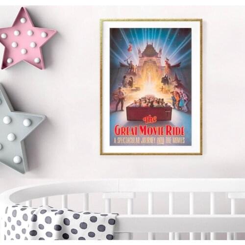 Vintage Great Movie Ride Attraction Poster Print Childrens Amusement P ark Art Picture Canvas Painting Kids Room Home Decor