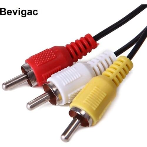 Bevigac 1.8M TV RCA AV Audio Video Stereo Cord Cable For SNES Super Nintendo Nintend GC Video Game cube N64 N 64 Consoles Gadget