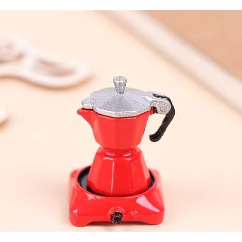 1 Pc 35*28mm Metal Dollhouse Miniature Metal Coffeemaker Simulation Kitchen Furniture Kitchen Decor
