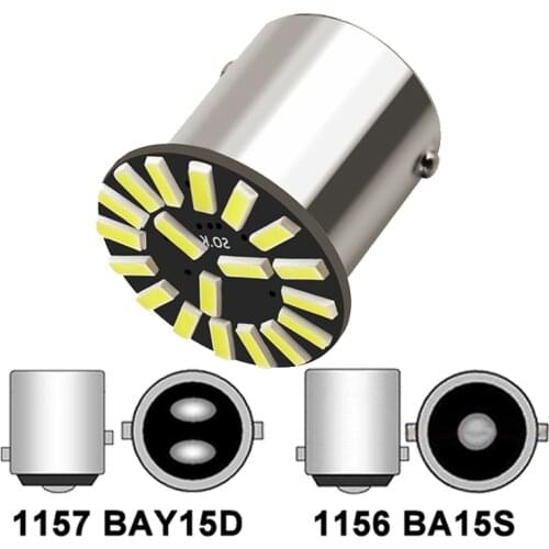 1 Pieces P21W Ba15s 1156 LED Bulb Turn Signal Light PY21W BAY15D 1157 LED 12V 4014 SMD 7000K Car Reverse Brake Parking Lamps