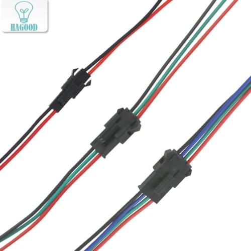 10Pairs JST SM 2Pin/3Pin/4Pin Quick Connector Terminal Wire Male and Female Plug Adapter Line Cable for Led Lamp Strip