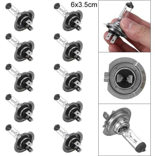 10pcs Car H7 Headlight Bulbs Optics Halogen Lamps 6000K White 12V 55W Auto Truck Light Source Workmanship Performance DIY Parts