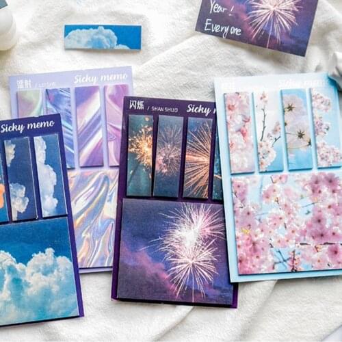 100 Sheets/set Decal Sticky Notes Memo Pad DIY Scrapbooking Diary Index Bookmark Sticker