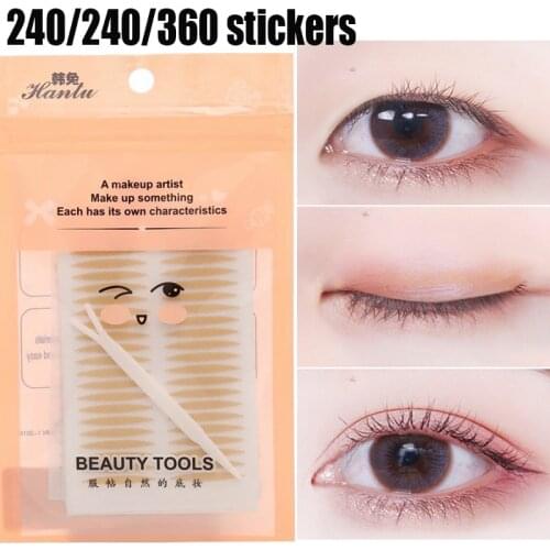 120/240/360pcs Stickers Double Eyelid Tape Eyelid Lifting Band Waterproof Self Adhesive Fiber Lace Invisible Eye Makeup Sticker
