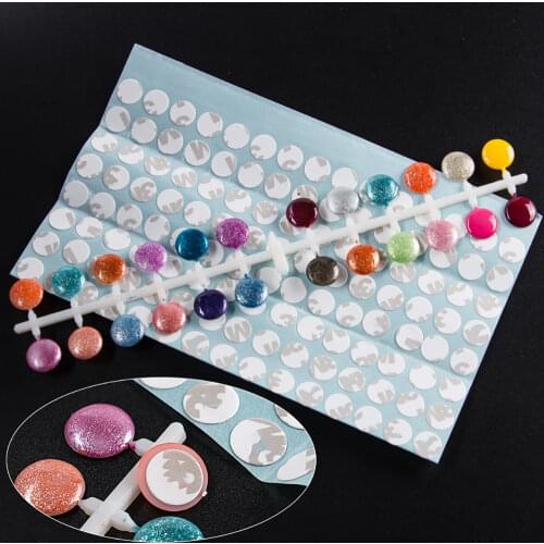 120pcs Nail Polish Display Table with Stickers Nail Color Showing Shelf Manicure Flat Back Color Card Swatch Nail Art Tools