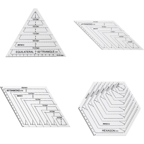 13MA Transparent Quilting Sewing Patchwork Ruler Measuring Template Hexagon DIY Handmade Tailor Supplies