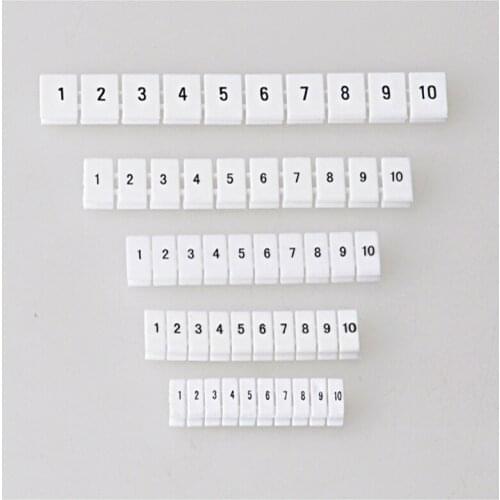 2pcs ZB5 Marking Strip Terminal Strip UL-ZB5 Flat Plastic Numeric Label