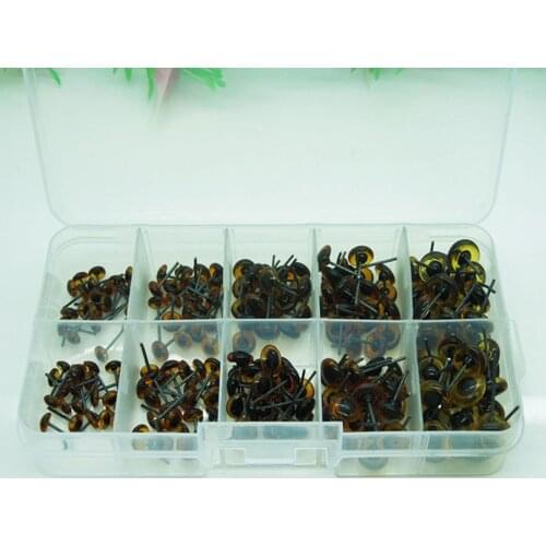 200pcs/100paris Doll Glass Eyes On Wire amber/brown color Glass Eyes Kits 5/6/7/8/10mm for Teddy Bears Dolls Eyes