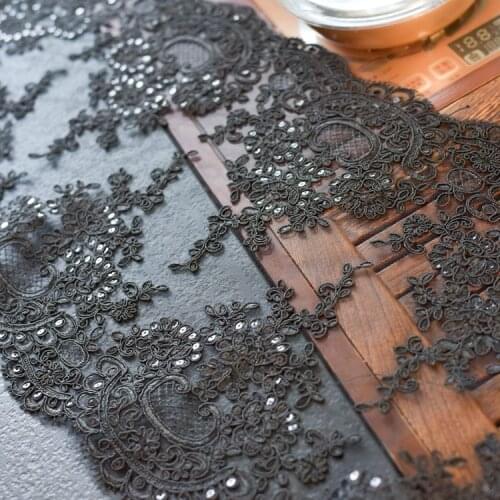 3 Yards/bag Multicolor Sequins Symmetrical Embroidery Lace Wedding Dress Lace Accessories