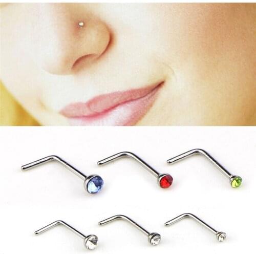 60pcs/set Titanium Opal Stone Piercings Nose Nostril Nose Ring Nose Studs Septum Ring Nez Earring Gauges Septo Earrings Piercing