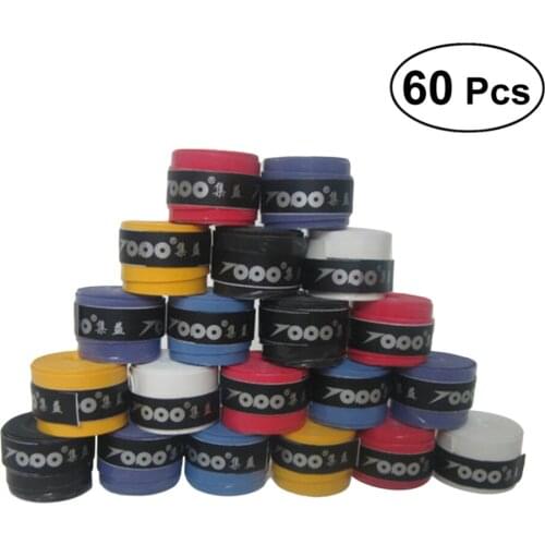 60pcs Replacement Anti-slip Racket Overgrips Over Grips Tennis Badminton Squash Racquet Tape Grips (Mix Colors)
