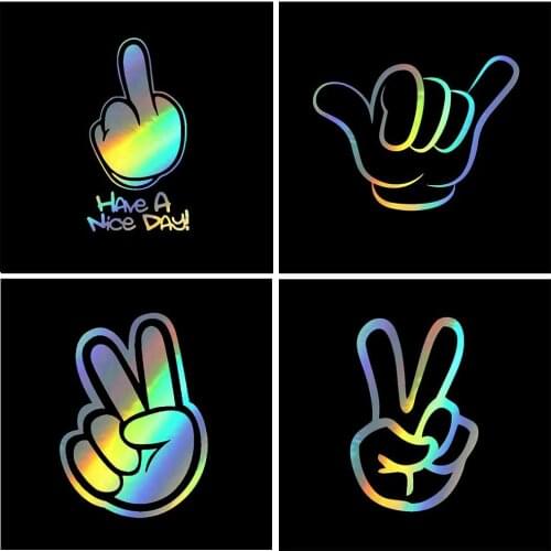 7.9CM*14.9CM HAVe A Nice DAY ! Funny Peace Hand Love Car Sticker Vinyl Decal Decor And Motorcycle Decals Car-styling