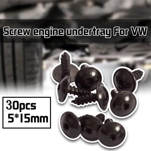 30pcs 5*15mm Engine Cover Undertray Splash Guard Fender Mud Flaps Wheel Arch Torx Screw Bolt Fastener T20 Clips For VW Audi