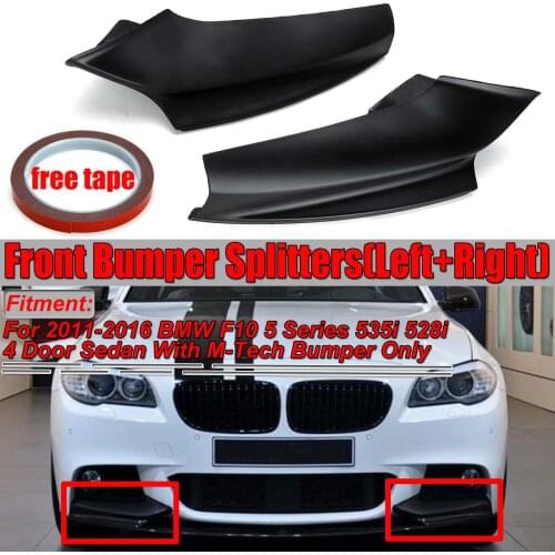 Black Car Front Bumper Splitter Lip Diffuser Spolier Protector Guard For BMW F10 5 Series 535i 528i Sedan M Sport 2011 2012-2016