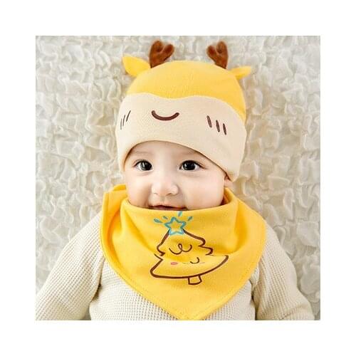 Nordic Cute Baby Bonnet Baby Hat Cap Animal Lost Baby Hat Autumn Cotton Baby Stuff Czapeczka Dla Noworodka Toddler Hat AC50MZ