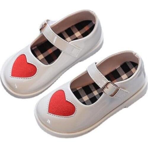 Children British Style PU Leather Shoes Autumn 2021 New Girl Love Soft Princess Shoes Girl Single Shoes KALE