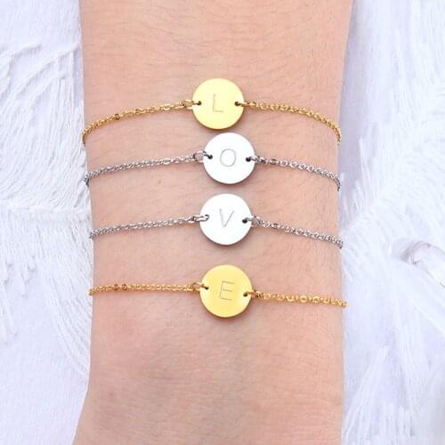 Women Stainless Steel Letter Bracelets For Women Name Bracelet Initial Charm Bracelet Alphabet Bracelet Accessory Jewelry Gifts