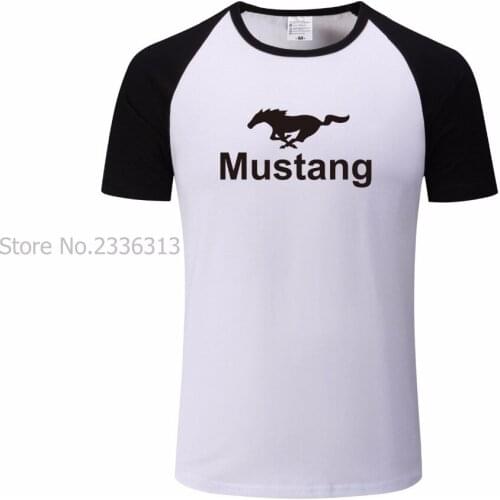 DIY cotton tshirt summer Mustang t-shirt for male female raglan sleeve T shirt