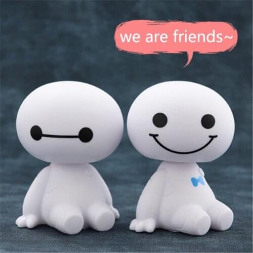 Car Interior Dashboard Bobble Head Toys Plastic Cute Shaking Head Cartoon Robot Doll Automotive Decoration Car Interior Ornament