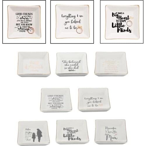 Ceramic Jewelry Tray Dish Plate Holder for Family Friends Daughter Gift