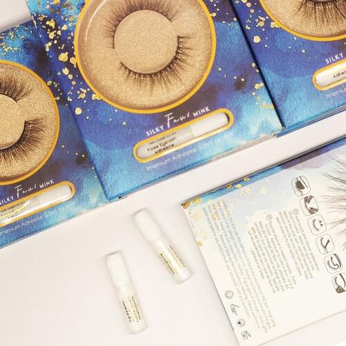 D24~DN25 Premium Lash Latex-Free Adhesive Glue No Smell Silk Fluffy Soft Wispy Volume Natural Long False Eyelashes Makeup Tool