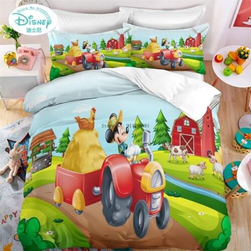 Disney Mickey Minnie Winnie Colorful Comforter Duvet Covers Quilt Covers Pillowcase Cute Cartoon Children Gift Bedroom Decor