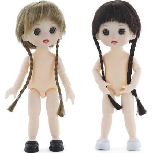 6inch Mini Doll 13 Bjd Multi-joint Doll 1/12 Dolls Toys Lovely Baby Doll Nude Women Body Fashion Dolls Toy For Girls Gift